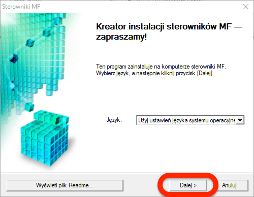 kreator instalacji dalej