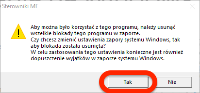 ostrzeżeniu o usunięciu blokad w zaporze windows